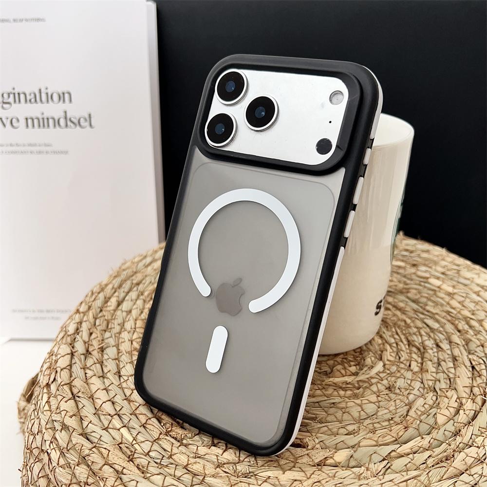 Shockproof Luxury Matte Magnetic Case for iPhone 17 Pro Max 17 Air 17 Pro Colorful Border Magsafe Wireless Charging Cover