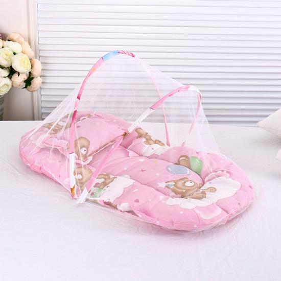 Universal Foldable Baby Mosquito Net with Cotton Pad & Pillow