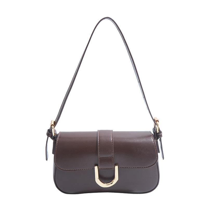 2025 new Korean version retro fashion casual commuter bag retro horseshoe buckle underarm bag single shoulder crossbody small square bag