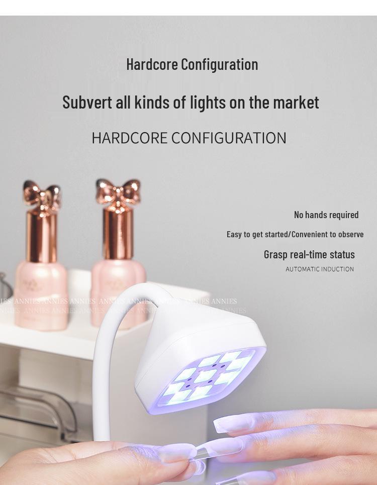 Quick-Dry Rechargeable Nail Lamp: Lotus Design for Gel Tips & Rhinestones, Hand-Safe, Special Light Therapy.