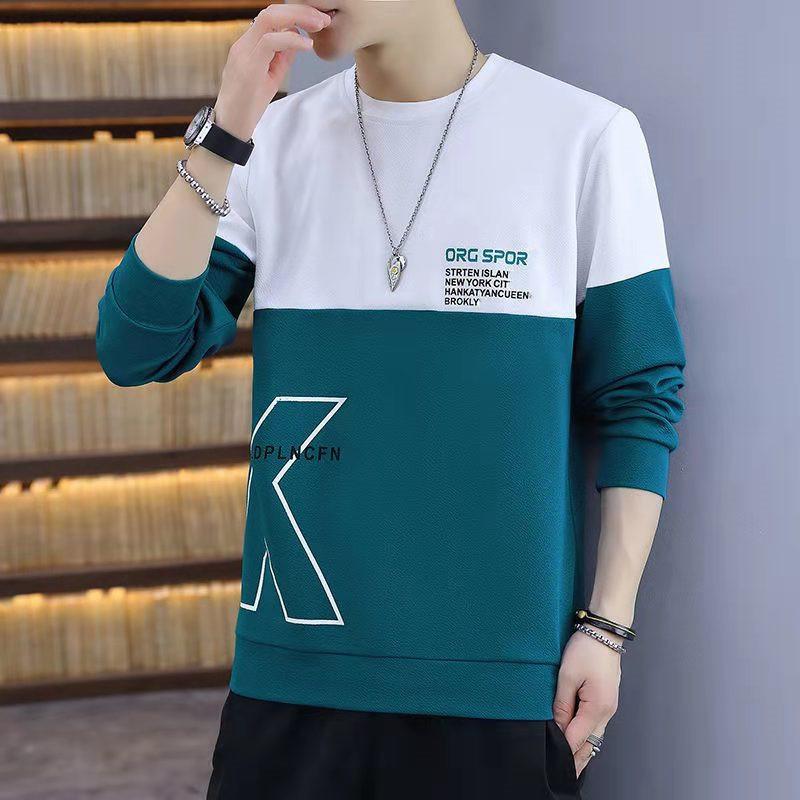 New Style Sweater Men'S Spring And Autumn Men'S Long Sleeved T-Shirt Pullover Round Neck Casual Bottoming Shirt Youth Trend Men'S Top
