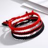Handgjorda tibetanska buddhistiska lyckosamma reparmband Armringar Svart & Rött Tråd Justerbara Knutar Armband för Kvinnor Män Handledssmycken