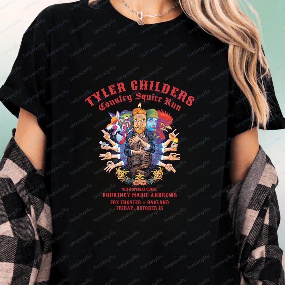 Tyler Childers Summer Trend LooseSleeved Unisexs and WoUnisexs Universal Pattern LargeSized Comfortable TShirt