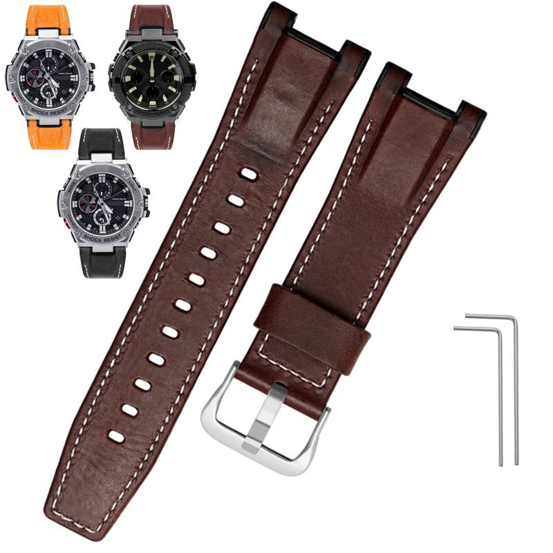 

Полотно Шкіряний Ремінець для Годинника Для Casio GST-B100 S130 W300GL 400G W330 GST-W120L s120 W130L S100 Серії Чоловічий Модифікований Ремінець 26мм 26mm