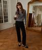 Lady Volume Cable Round Crop Knit_Gray