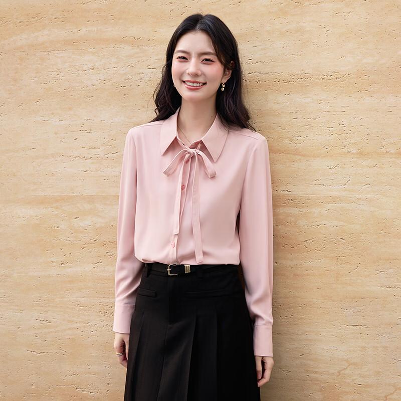 Women's Professional Tie-Neck Long Sleeve Blouse