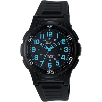 [Q&Q] Montre analogique pour homme, étanche, bracelet en uréthane VP84-852, noir et bleu