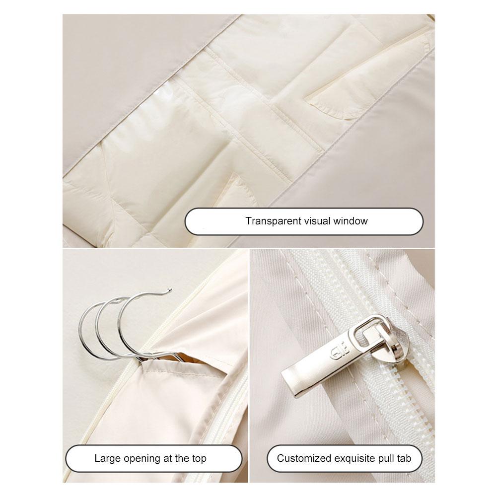 Space Saving Hanging Garment Bag with Self Compression Zipper Space Saver Closet Organizer Coat Storage Bag for Closet Storage