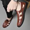 Leather Sandals Men Beach Shoes Casual Holiday Shoes Thick-soled Comfortable Breathable Non-slip Slippers 38-45