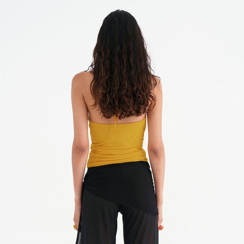 Avrupa Kadın İlkbahar/Yaz Seksi Arkası Açık File Askılı Üst