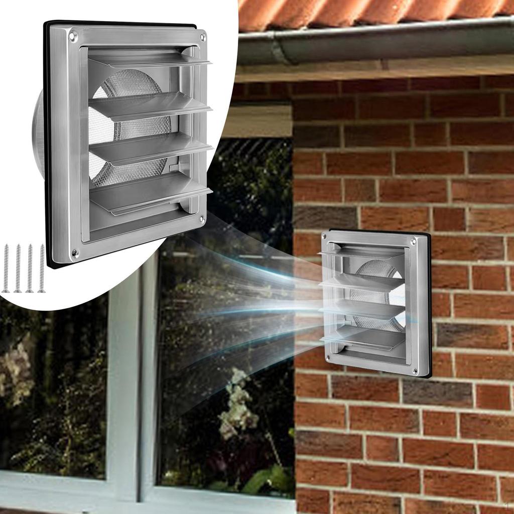Dryer Vent Cover Stainless Steel with Guard Screen Shutters Rustproof Air 4 inch for