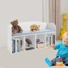 Kids Bookshelf with Reading Nook, Book Display Storage Organizer, Soft Cushioned Bench Seat, Corner Furniture, Modern Book Rack