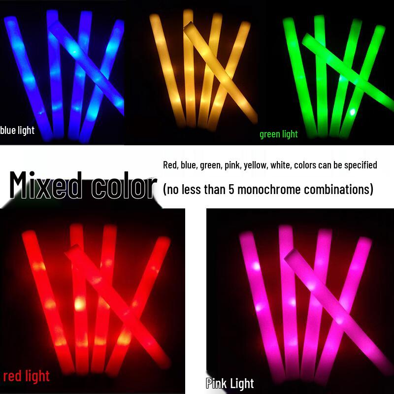 RGB Foam Glow Cheer Sticks - 30 Pack