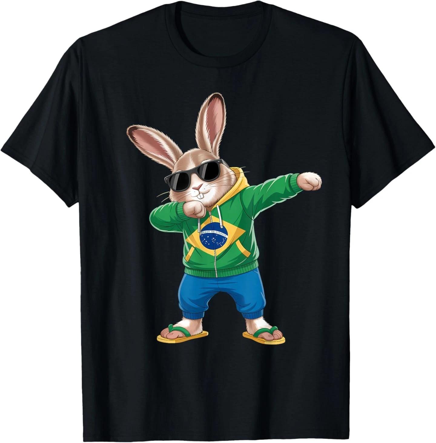 

Brazil Flag Dabbing Bunny T-Shirt 3XL