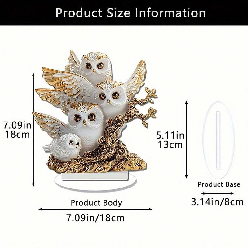 1 Stück Festliche Desktop-Dekoration 2D Flache Anime-Themen Eulenstatue Sammlerstück Feiertagsgeschenk Perfekt für Schmuck und Dekoration