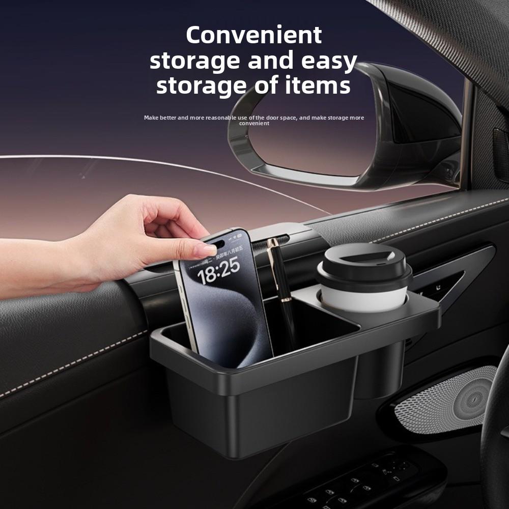 New Plastic Car Door Cup Holder Large Capacity Black Door Side Phone Rack Multi-functional Key Organizer Car Interior