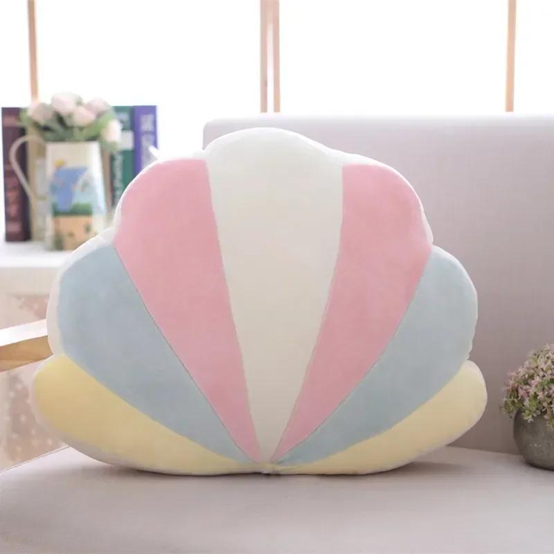 Nordic style pillow bedside rainbow moon star shell cushion pillow stuffed PP cotton toy Children girl plush dolls gift toys