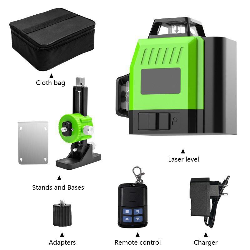 16-Line High-Precision Green Laser Level with Auto Line-Drawing for Outdoor Use and Strong Light