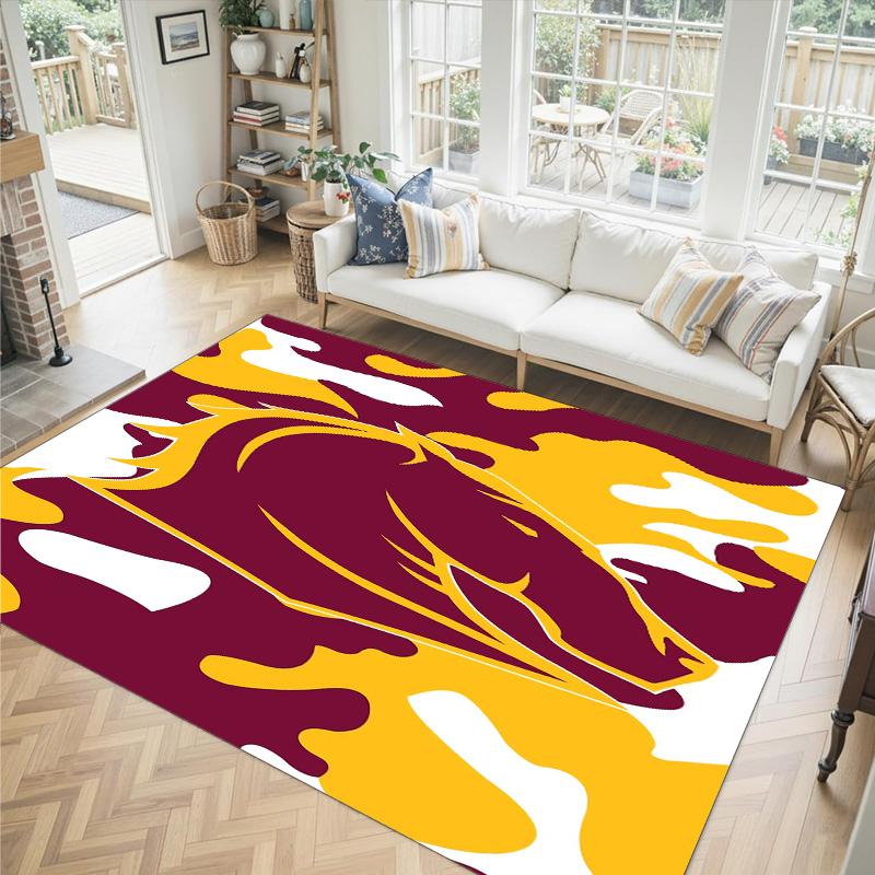 Brisbane Broncos Design Crystal Velvet Carpet Cozy Non?Slip Printed Rug For Bedroom Living Room Entrance