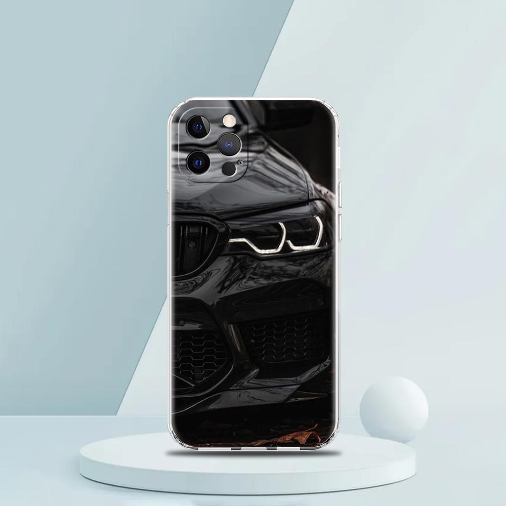 Cool Sports Black Car Phone Case for iPhone 16 15 14 13 12 Pro Max Cover Transparent for iPhone 11 Pro Max 7 8 Plus XS XR Bags