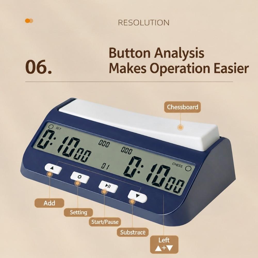 Compact Design Digital Chess Clock ABS Material Board Game Clock Chess Timer for Board Games
