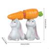 2Pcs/Set Colorful Cute  Easter Bunny Figurine Carrot-Carrying Bunny Statue  Tabletop Decor