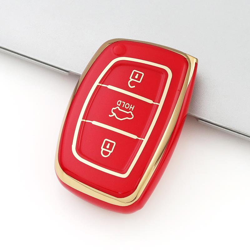 3 Buttons Shell For Hyundai Santa Fe Ix35 Ix25 I10 I30 I40 Rena Sonata Elantra Creta Tucson Fob Holder Tpu Car Key Case Cover