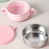 Baby Stainless Steel Feeding Food Tableware Suction Cup Non-slip Bowl Spoon Fork Straw Set Toddler Dinnerware