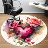 1pc Love Romance Office Round Area Rug, Indoor Mat Suitable ForOffice, Under Office Chairs Bedroom Living Room Home Decor T214