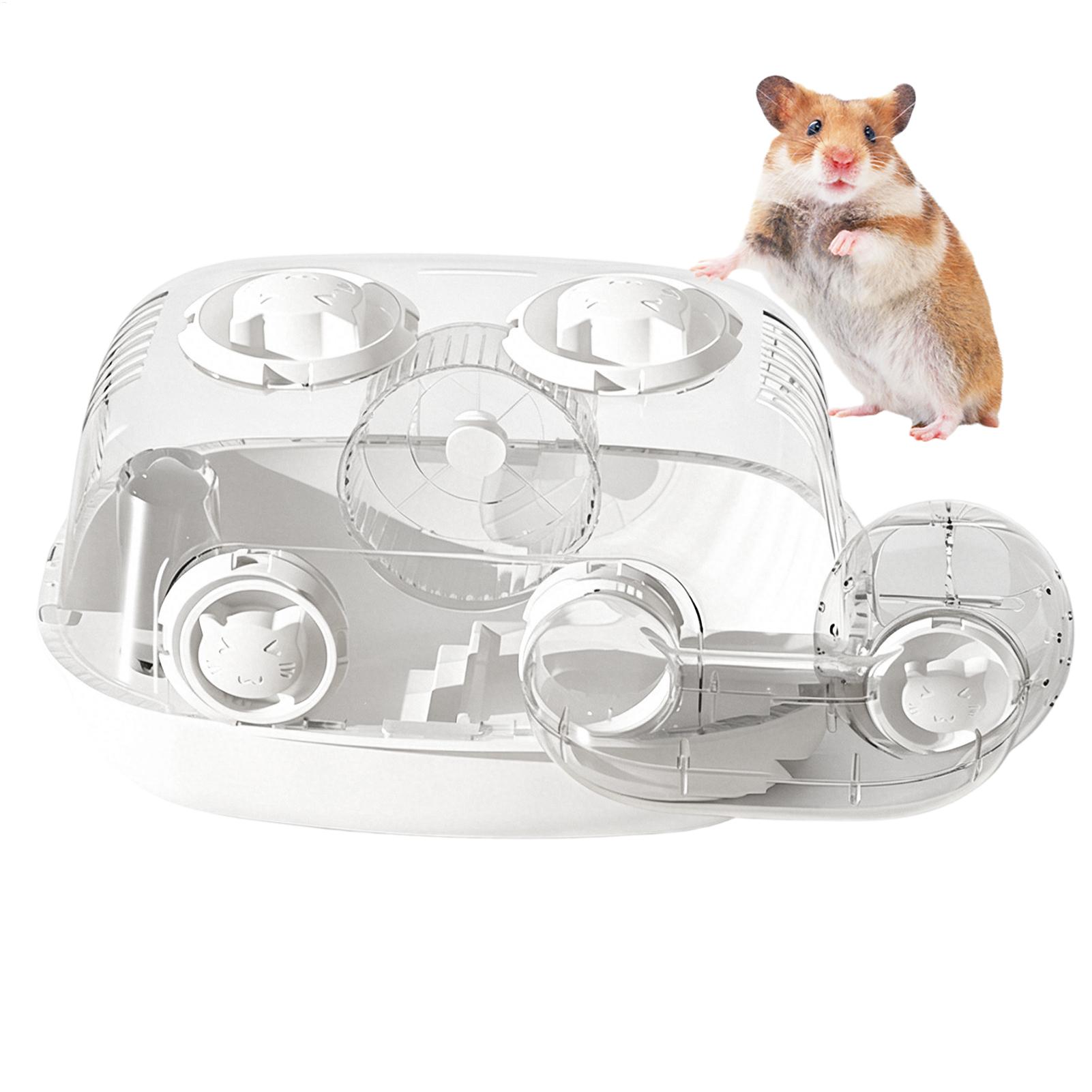 Dwarf Hamster Cage Transparent Animal Habitat House With Tunnel Small Pet Enclosure With Tunnel For Hedgehog Hamster Dwarf China Mainland