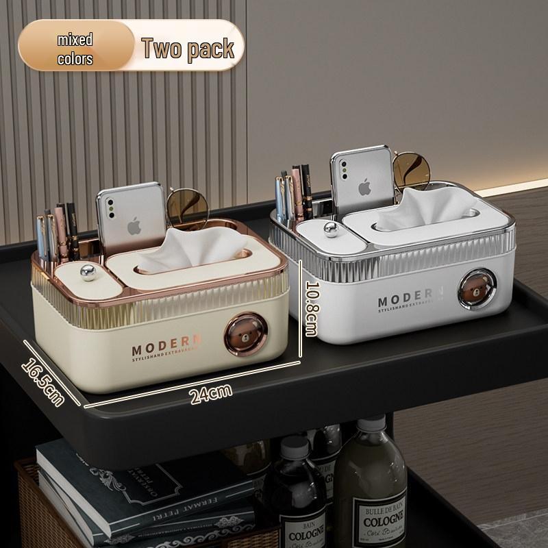 HANDUNYOU Multifunctional Tissue Box with Toothpick Holder