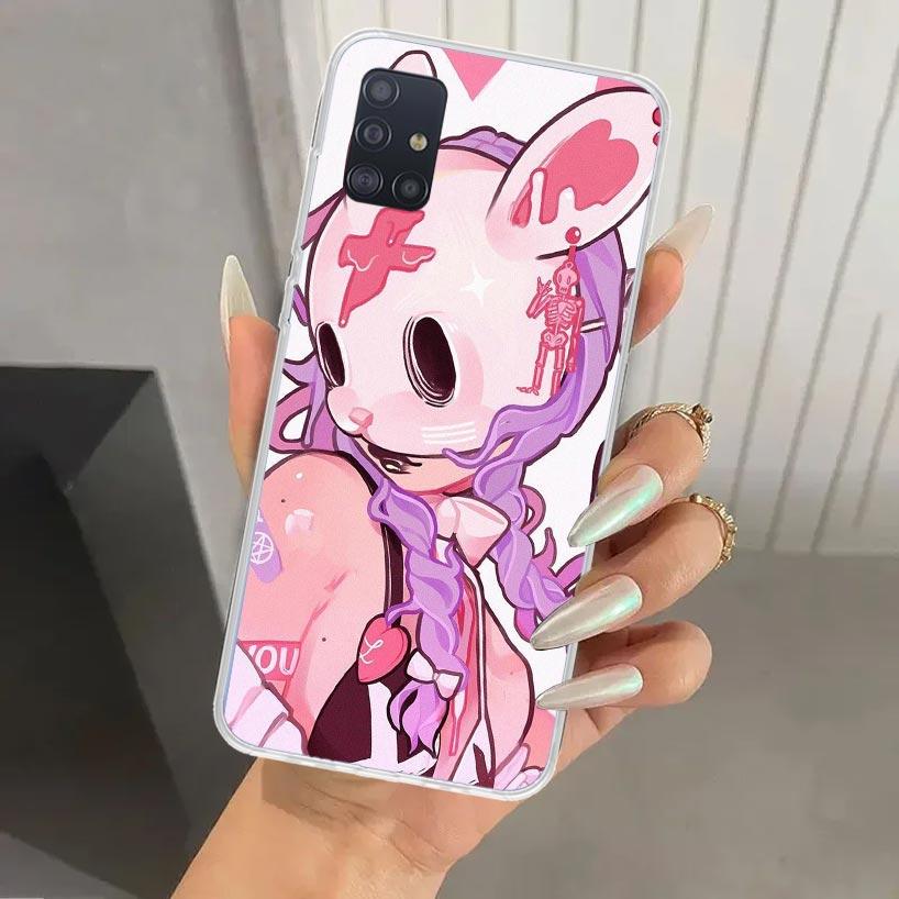 Cute Anime Girl INS Phone Case for Samsung Galaxy A52 A32 A22 A12 A02S A50S A30S A10S Note 20 Ultra 10 Plus S10 A31 A20 A71 A72
