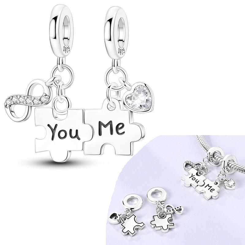 Copper Colorful Charms Beads Love Heart Dangle Butterfly Pendant Fit Original Pandora Bracelets Diy Jewelry Gift