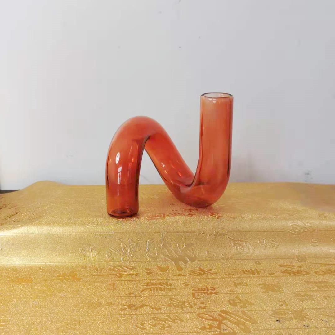 

Скляна ваза спеціальної форми - креативний скандинавський гідропонний декор для вітальні та ресторану коричневий