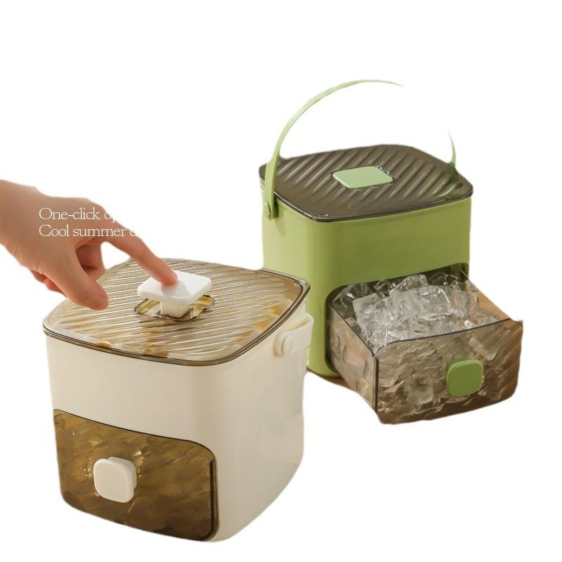 Pressad Iskubform Isbricka med Lock för Hemkylskåp Hemgjord Iskubförvaringslåda