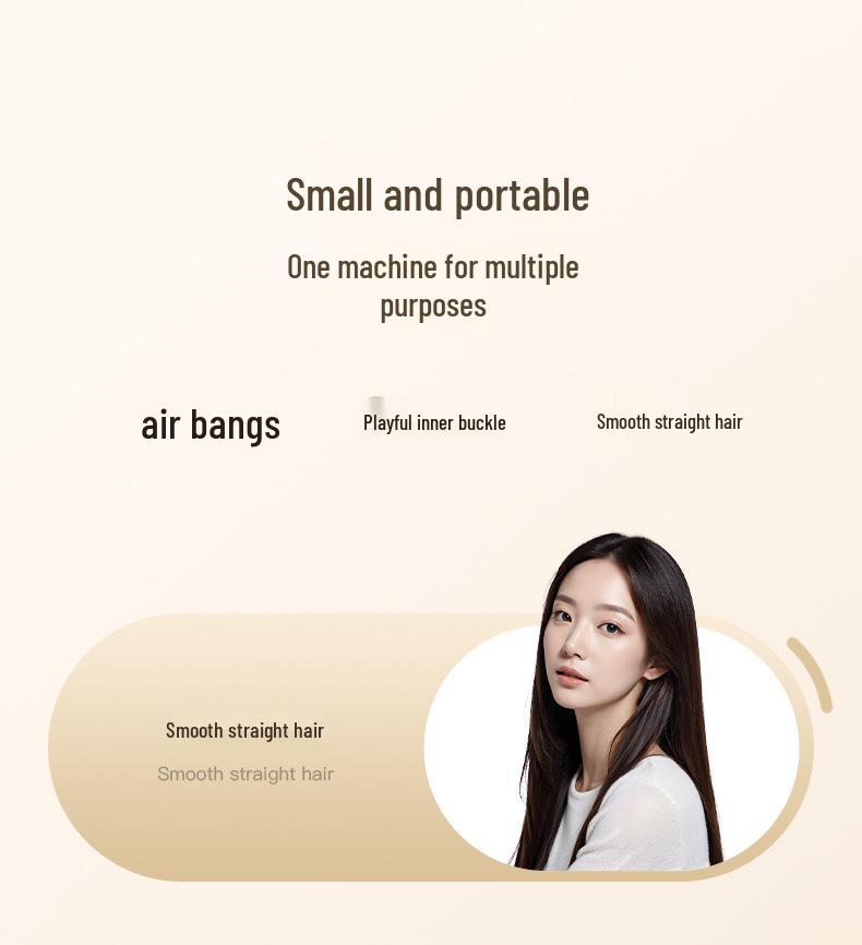 Dual-Use Hair Straightener & Curler: Gentle Styling Tool for Bangs
