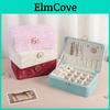 Jewelry Organizer Box With Lock For Necklaces And Rings In Pu Leather For Gift And Travel