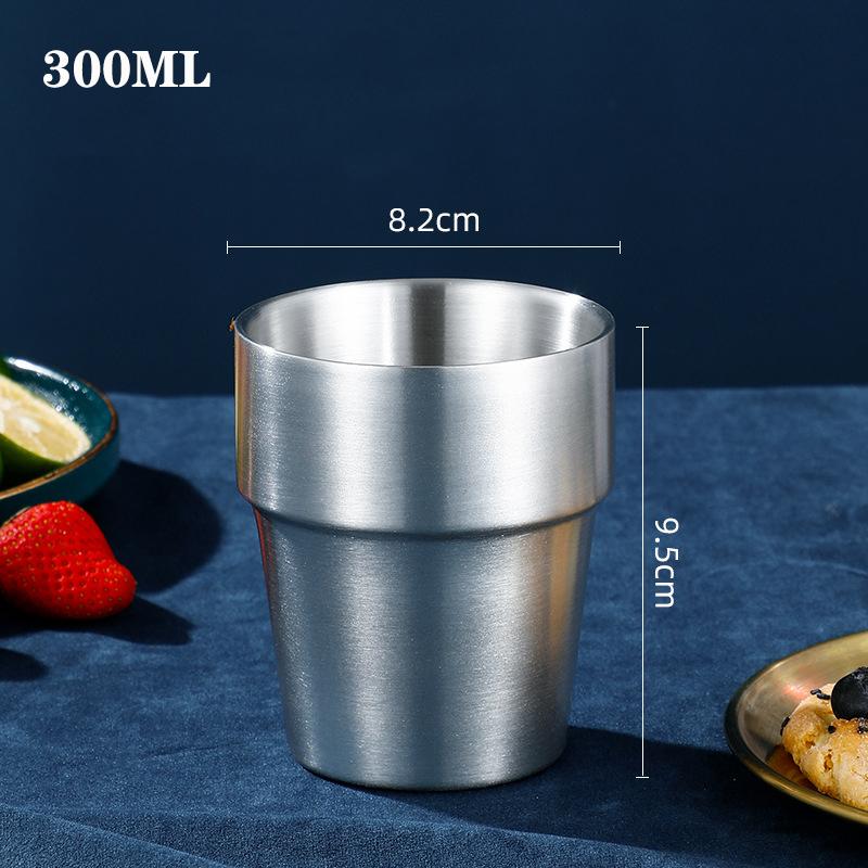 304 Stainless Steel Beer Mug Water Cup Anti Scaling Anti Fall Restaurant Tea Cup Coffee Drink Cup
