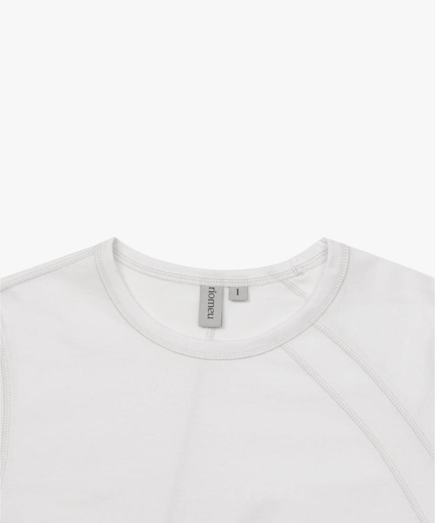 Liomeu Asymmetrical Cut Short Sleeve T-Shirt_White : Radiant092