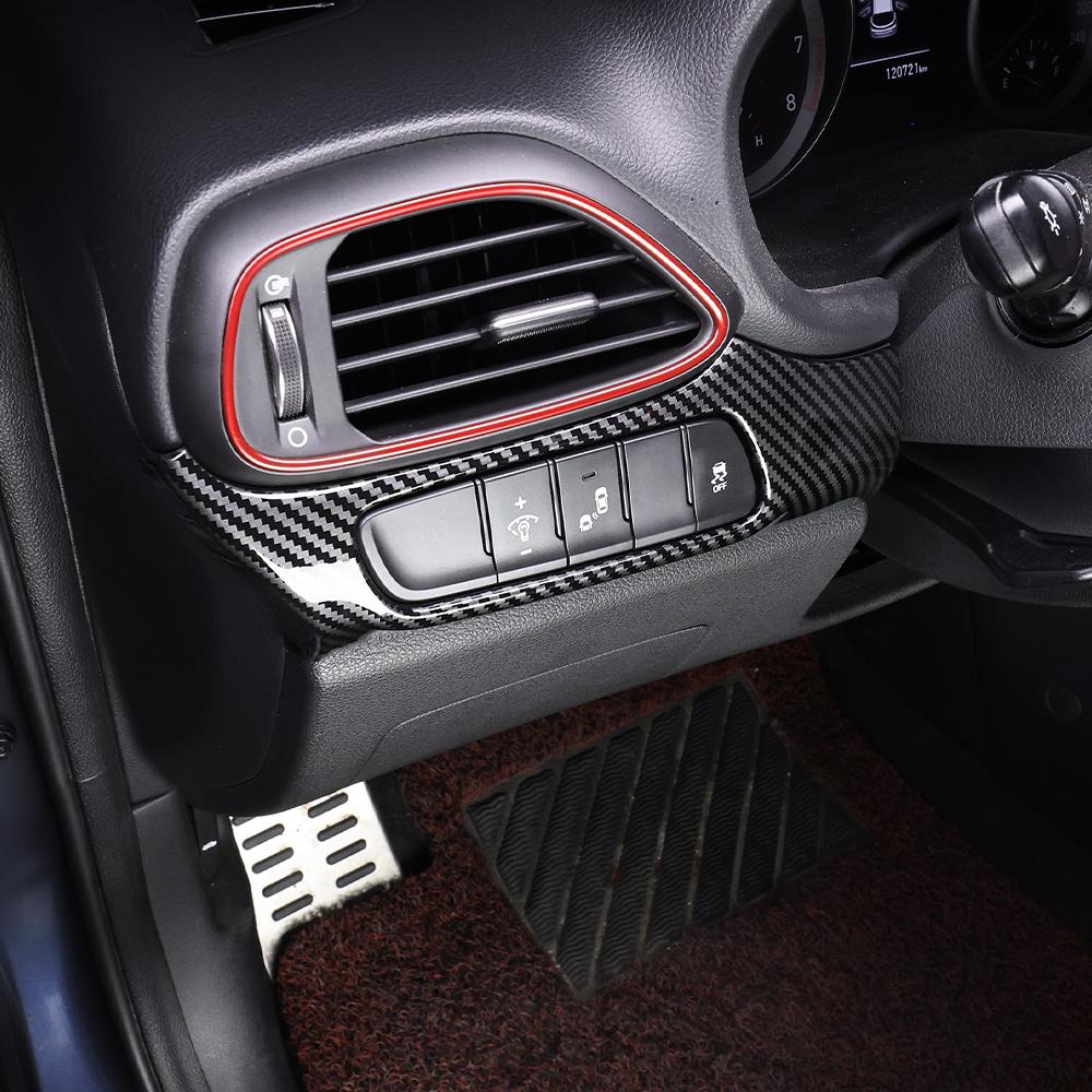 LHD/RHD For Hyundai I30/I30 N 2017-2025 Car Tuning Carbon Fiber Headlight Adjustment Switch Button Cover Trim Accessories