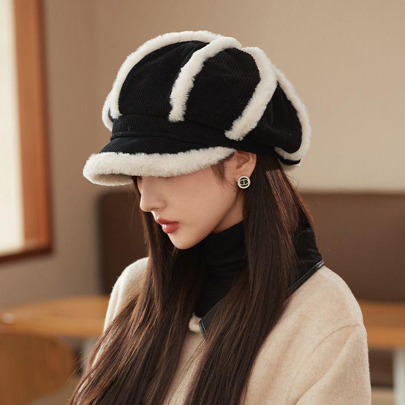 Edge Edged Octagonal Beret Women's Versatile Winter Warm Hat