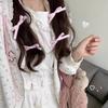 Y2k Hoodies Green Kawaii Cat Floral Print Hooded Zip-up Woman Sweatshirts Pink Thin Jacket Spring Autumn Clothes Cute Streetwear