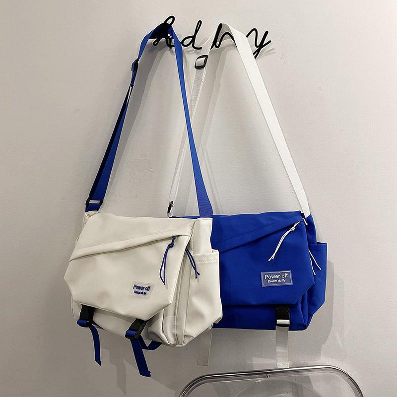 Simple men's satchel casual fashion wind bag commuter messenger men's canvas satchel shoulder bag men's fashion