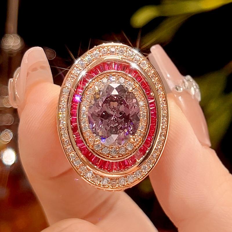 Jewelry Simulation Dry Rose Egg-Shaped Rose Gold Texture Set Bead Main Stone 10 * 12