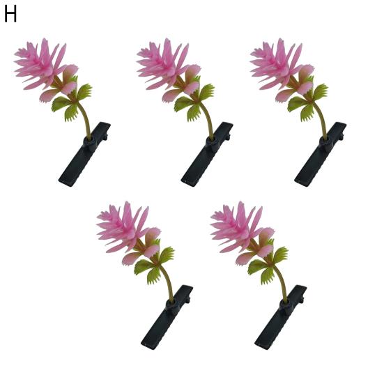5Pcs Women Hair Clips 3D Flower Decor Anti-slip Design Hair Pins DIY Hairband Lightweight Hair Accessories