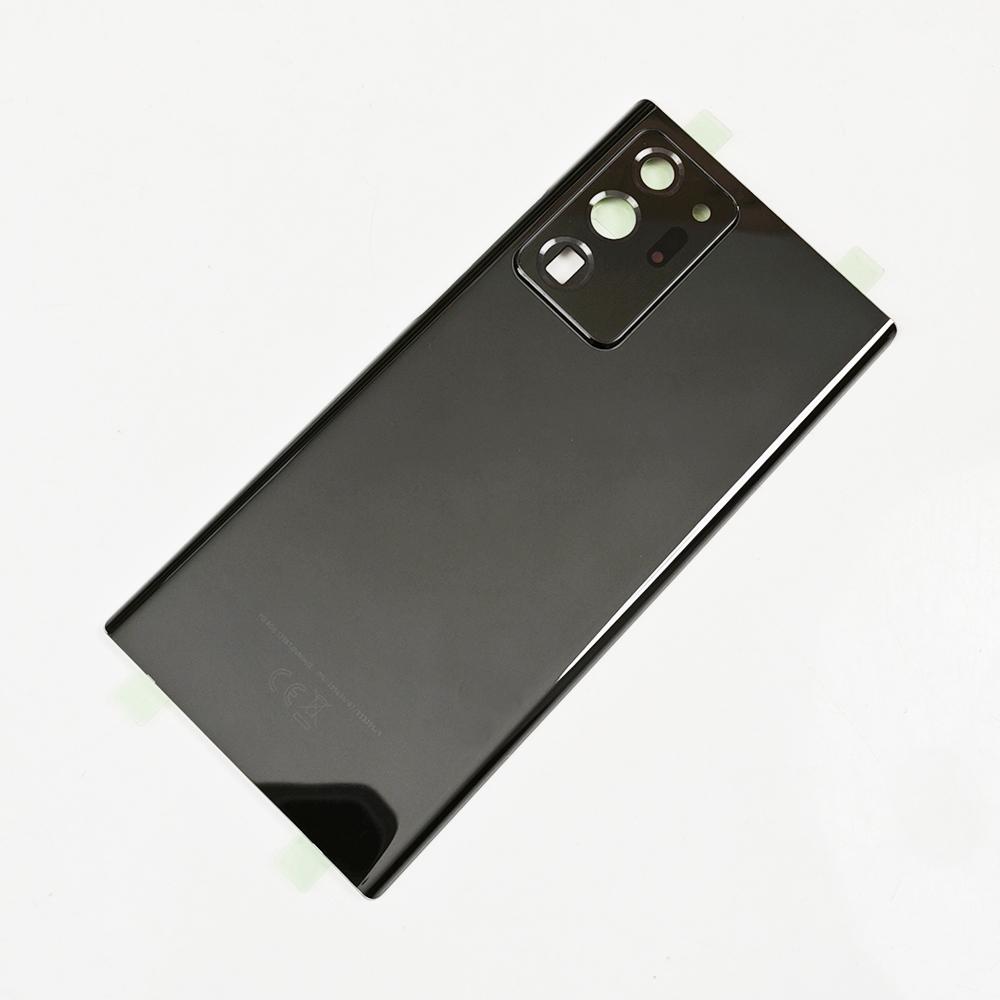 Tylna szklana osłona do Samsung Galaxy Note20 Ultra, Wymienna tylna klapka z baterią, Tylna obudowa z klejem czarny