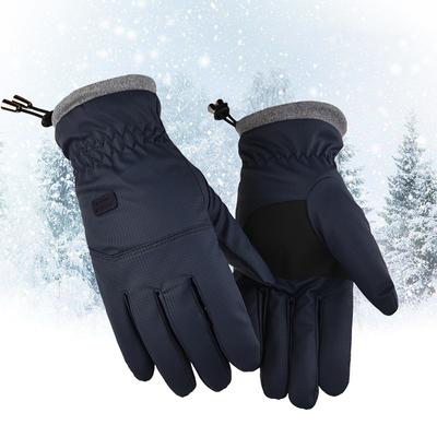 Winter Plus Velvet Thick Riding Warm Waterproof Touch Screen Cycling Large Cotton Windproof Waterproof Cold Protection Men's Gloves