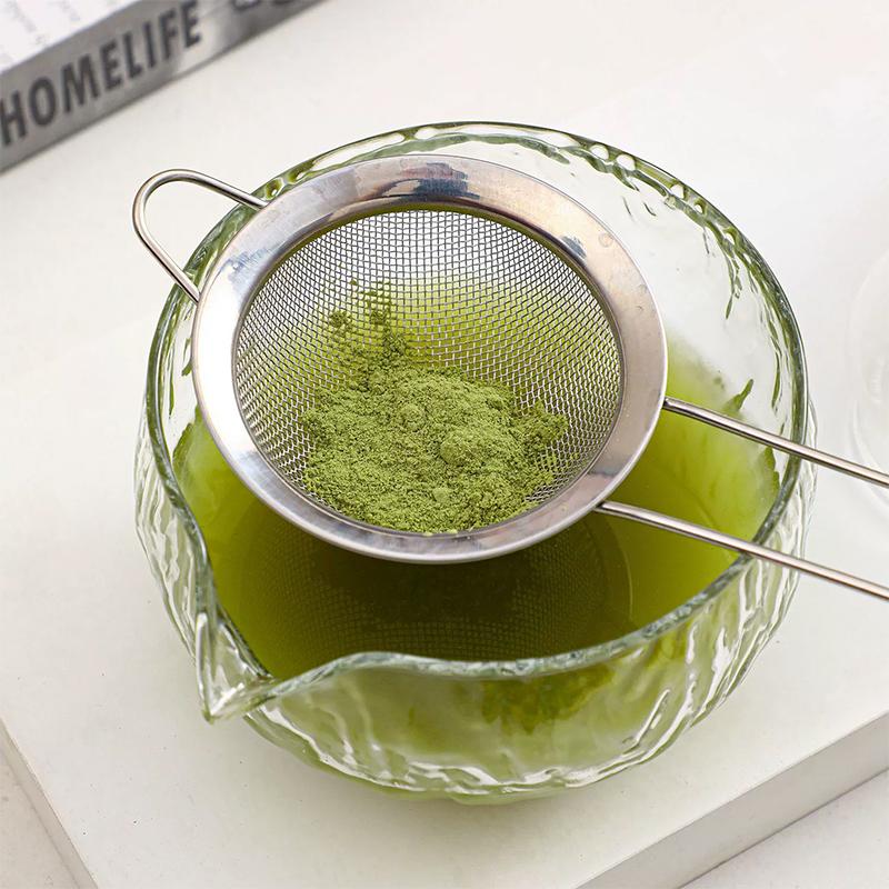 5Pcs Matcha Making Set for Beginners Bamboo Matcha Whisk with Glass Bowl Holder Japanese Tea Ceremony with Powder Sifter Scoop