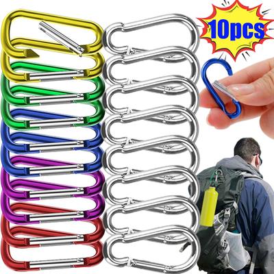 Mini-Karabiner-Schlüsselanhänger aus Edelstahl mit D-Ring-Schnalle, Feder-Schnappclip, Haken, Schlüsselring-Karabiner für Schlüssel, Outdoor-Camping-Werkzeuge