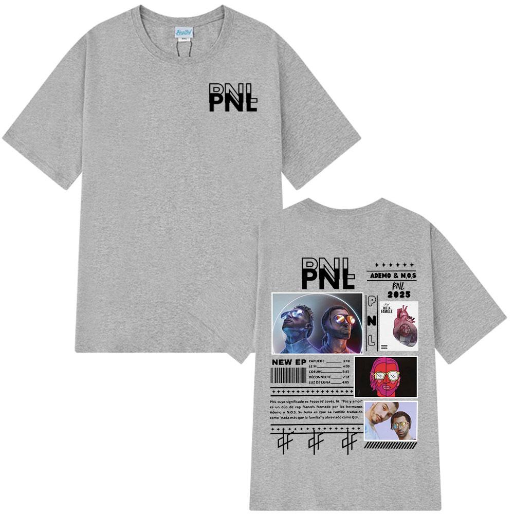 French Rapper PNL Tshirts Le Monde Chico Album Print Tshirt Unisex Women Hip Hop Fashion Cotton Short Sleeve T Shirts Streetwear